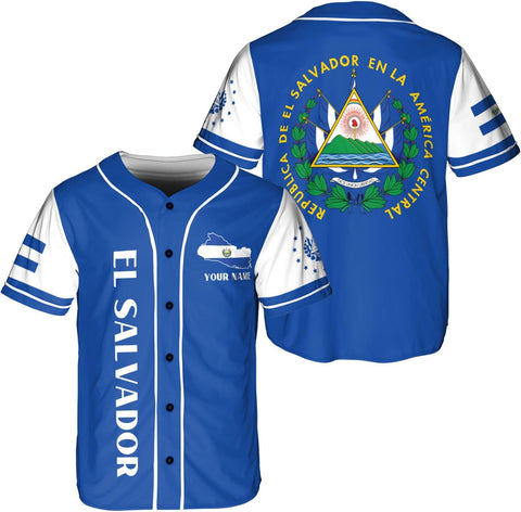 Leeprints Personalized Name El Salvador Baseball Jersey Shirt El Salvador Flag Shirt Salvadorans Pride El Salvadore��a
