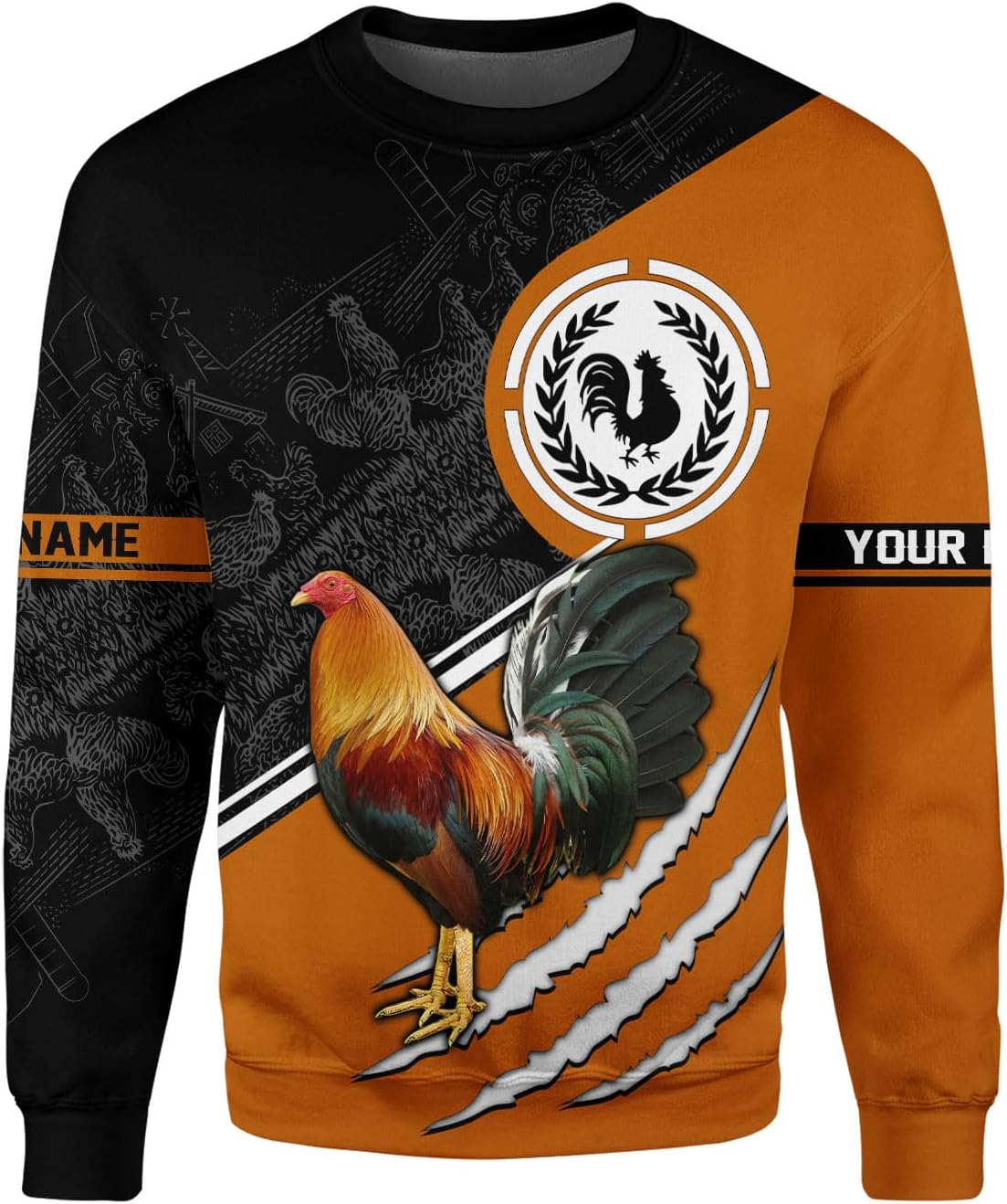 Mostefy Personalized Name Rooster Hoodie 3D, Gallos De Pelea, Chicken Sweatshirt, Chicken Hoodie for Men and Women S-5XL
