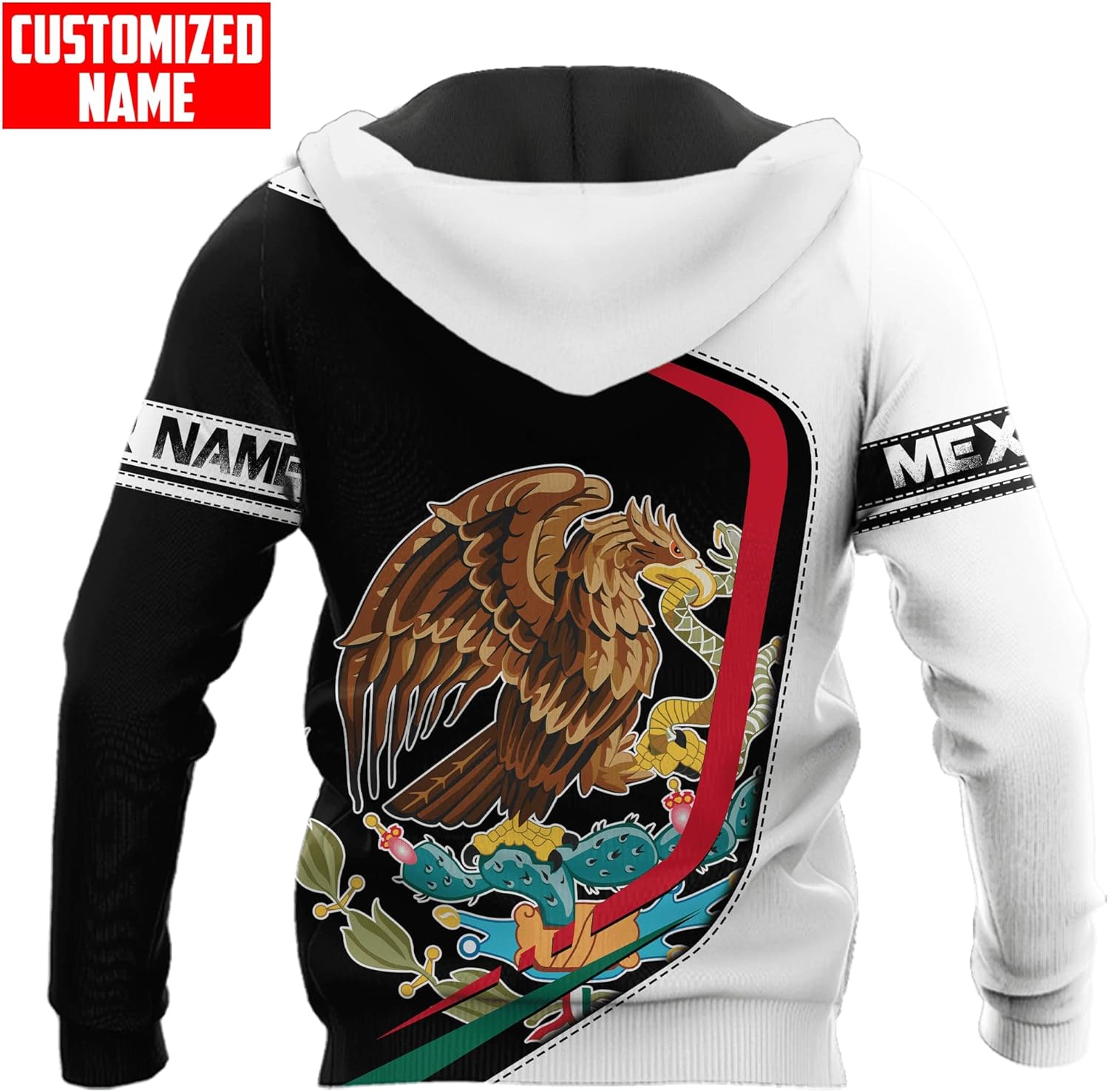 Personalized Name Mexican Hoodie 3D, Customized Mexican Hoodies for Men, Unisex Mexico Hoodie, Mexico Hoodies for Men, Women