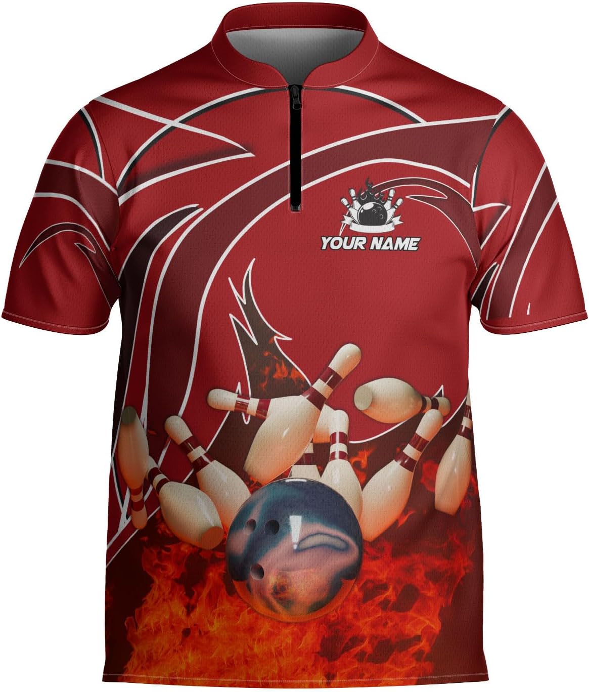 Pretyprints Personalized Name Bowling Baseball Jersey, Bowling Shirts for Men, Bowling Jerseys for Team, Bowling Shirts
