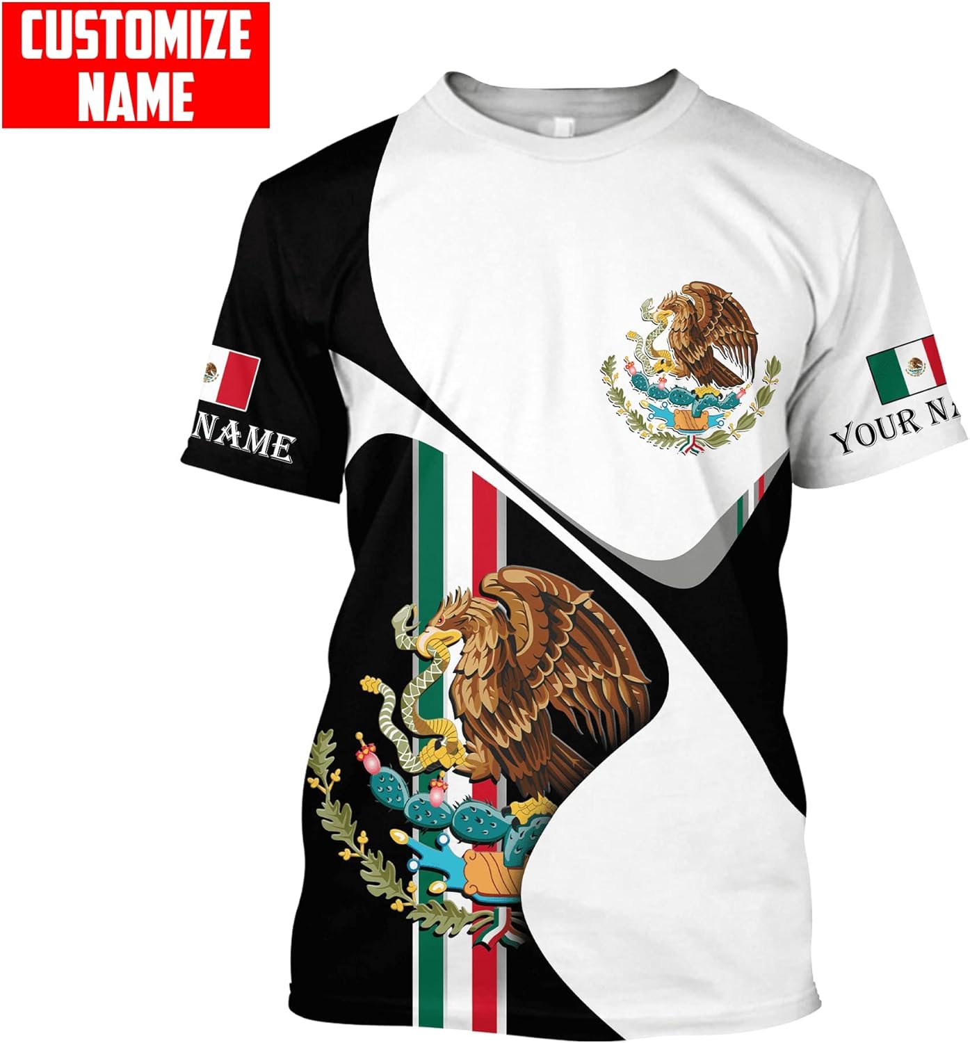 Paniprints Personalized Name Mexican Shirts for Men, Customized Mexico Shirts for Men, Mexico Shirts for Women Mexico Shirt