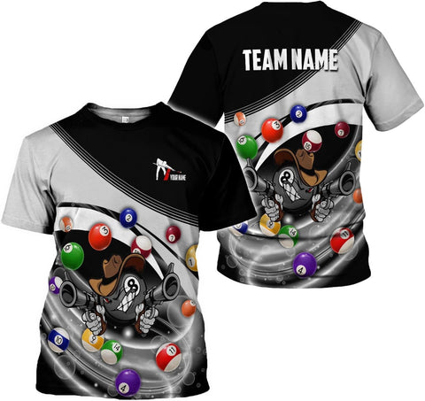 Ligthuy Personalized Name Billiard Shirts 3D, Billiards Shirt 8 Ball Billiard Shirt Custom Men's Pool Men Women1