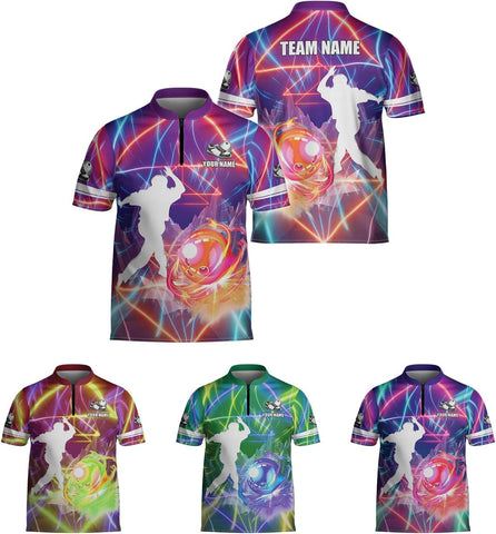 Ligthuy Personalized Bowling Jersey 3D, Bowling Shirts for Team, Bowling Shirt Unisex for Men Women, Bowling Shirts for Men 2