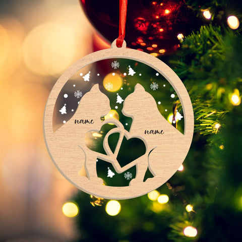 MAPrints Personalized Cat Ornaments for Christmas Tree, Custom Cat Christmas Ornament 2024, Cat Wood and Acrylic Ornament, Lovers Cat Memorial Ornament, Cat Hanging Ornament Cat On The Moon (CAT 7)