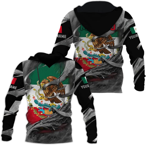 Mostprints Personalized Name Mexican Hoodie 3D, Mexican Hoodies for Men, Unisex Mexico Hoodie, Mexico Hoodies for Men