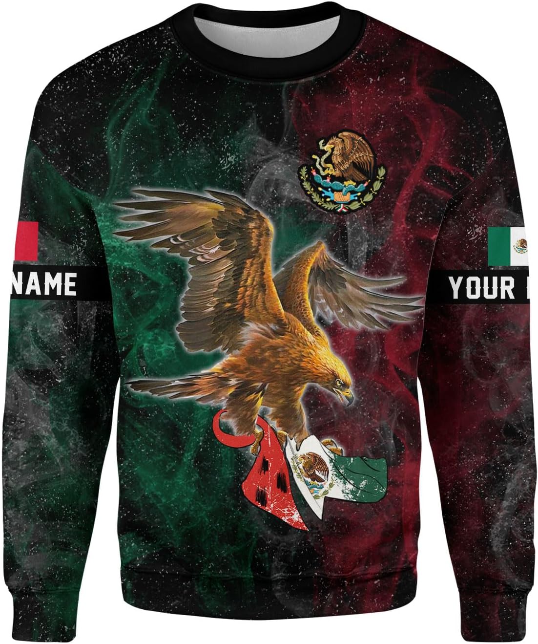 RoyalBro Personalized Mexico Shirts, Camisas De Mexico, Mexico Shirts for Men, Mexican Flag Jersey Shirt Mexico 3D Shirt