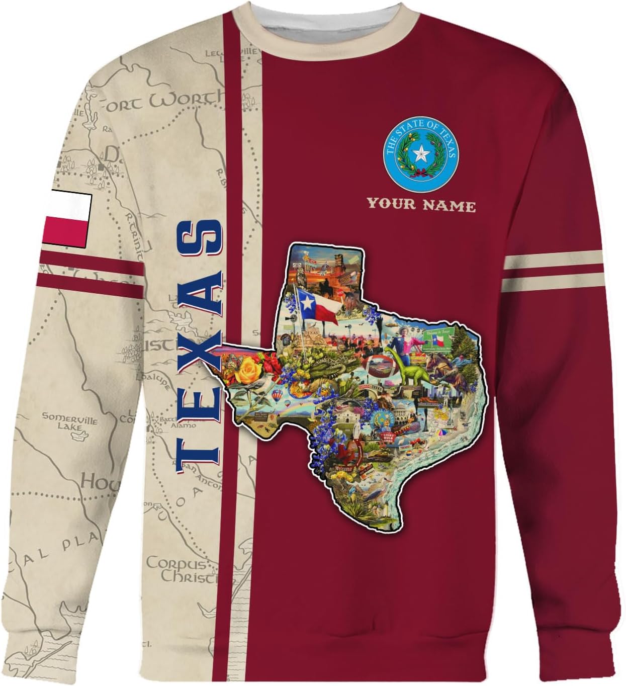 Mostprints Personalized Texas Flag Shirt and Map Dont Mess with Texas Customize Name Texas Shirts for Men Women Adult Size