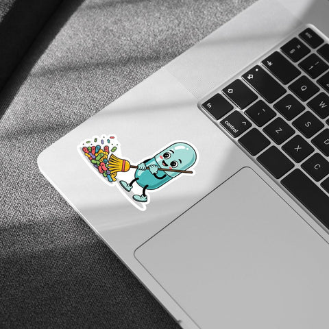 (3PCS) Medicine Pharmacy Sticker, Virus Clearing Pills Stickers Gift Nurse Doctor Pharmacist Decorations for Laptop Water Bottle Car Phone Helmet Window Kindle Notebook 3 Inch