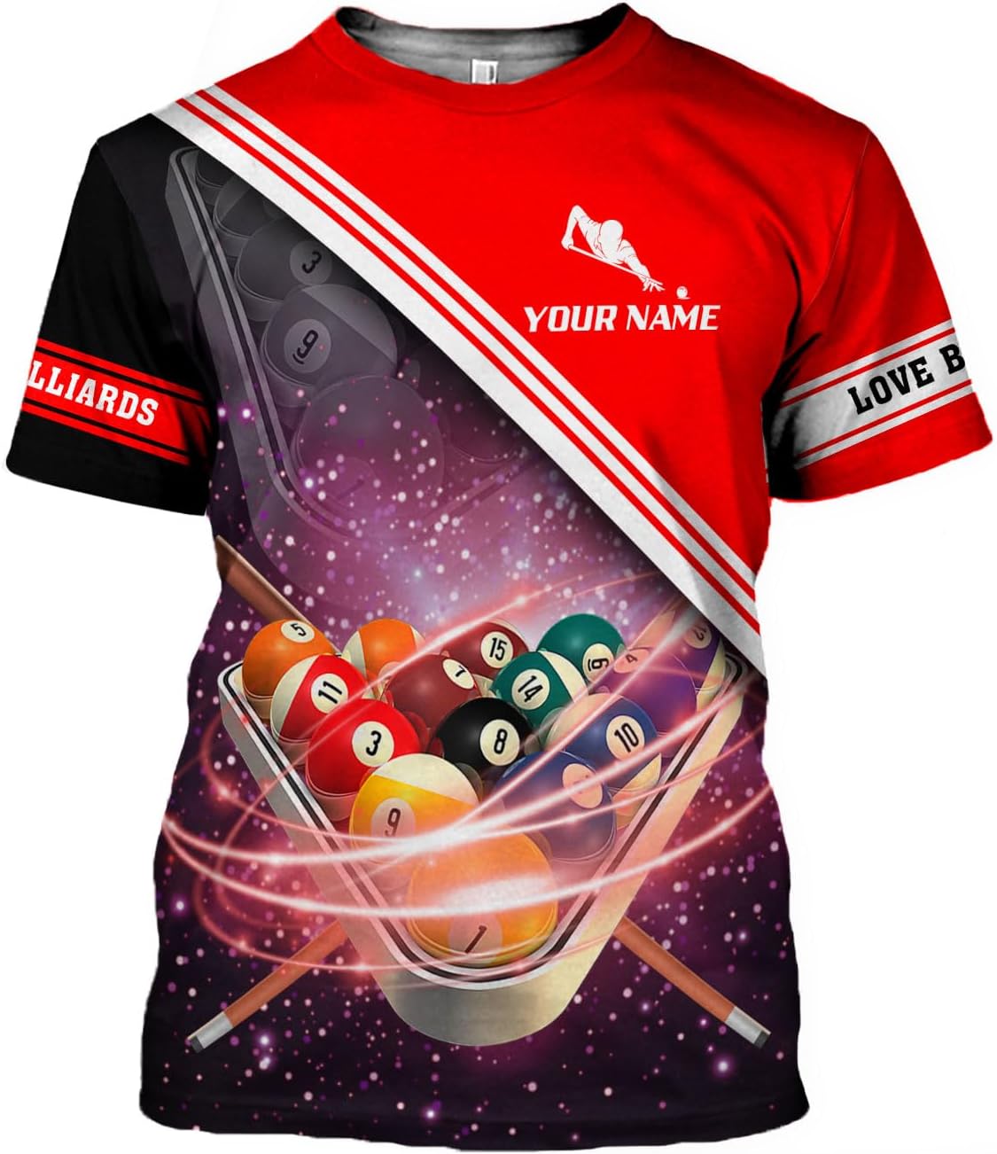 Parvii Personalized Billiards Shirt for Men, 8 Ball Pool Shirt, Billiards Gift
