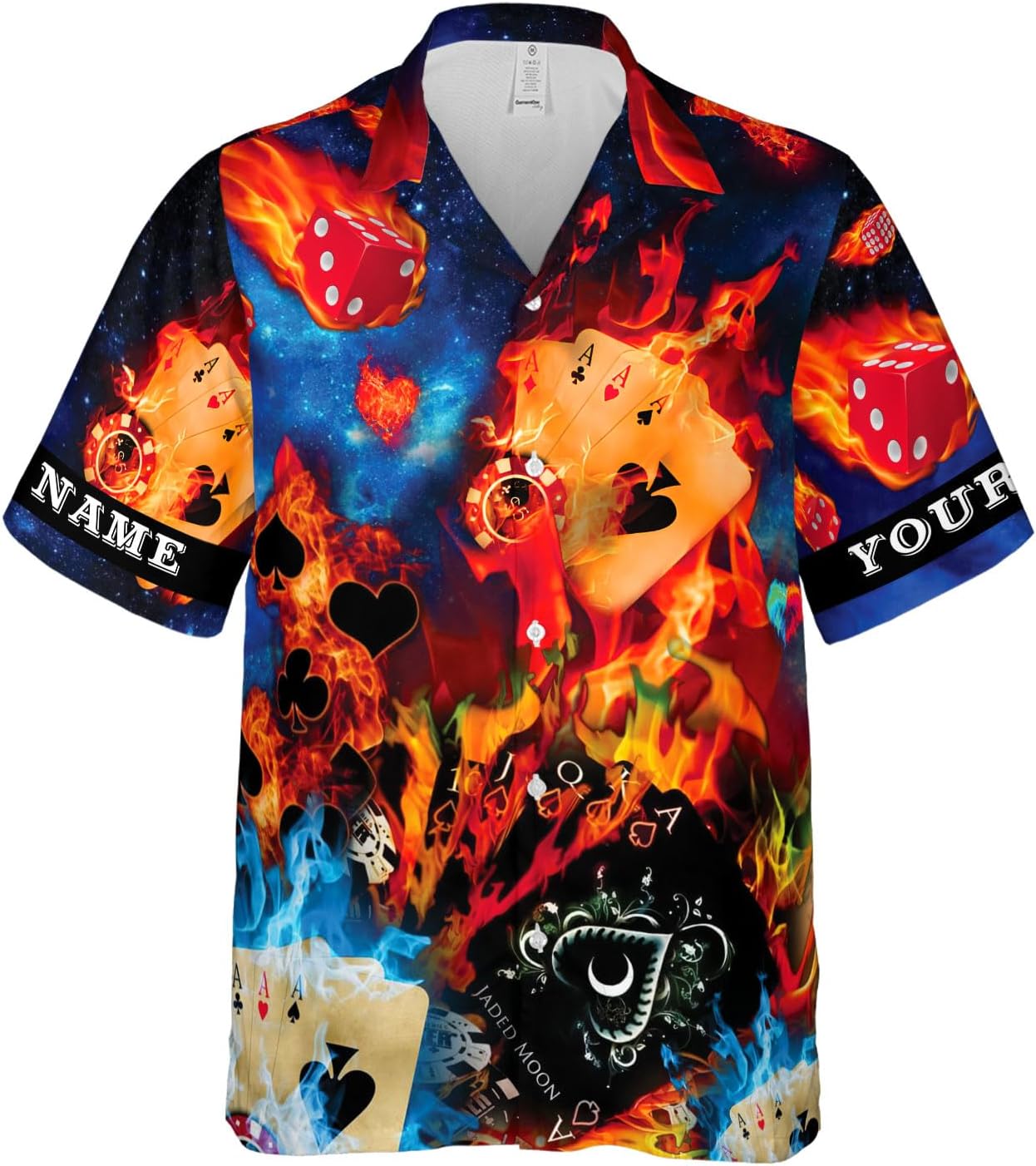 Custom Poker Hawai Shirts for Men Poker Hawaiian Shirt Gambling Casino Fire Short Sleeve Button Down Shirt Summer Beach Shirt