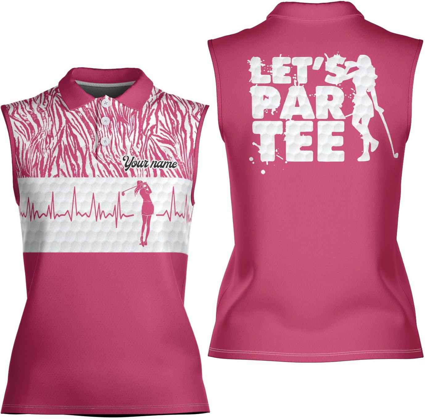 Podagree Personalized Golf Shirts for Women Sleeveless with Collar, Funny Golf Shirts for Women Ladies Sleeveless Golf Shirt