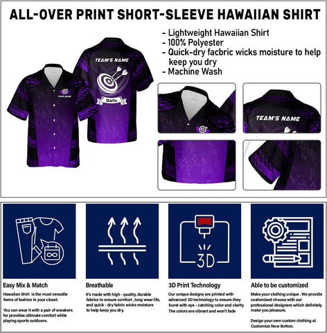 Generic Personalized Dart Hawai Shirt - Men's Unisex-Adults Hawaiian Dart Team League Hawaiian Shirt - Short Sleeve Button Down - Multi, Large