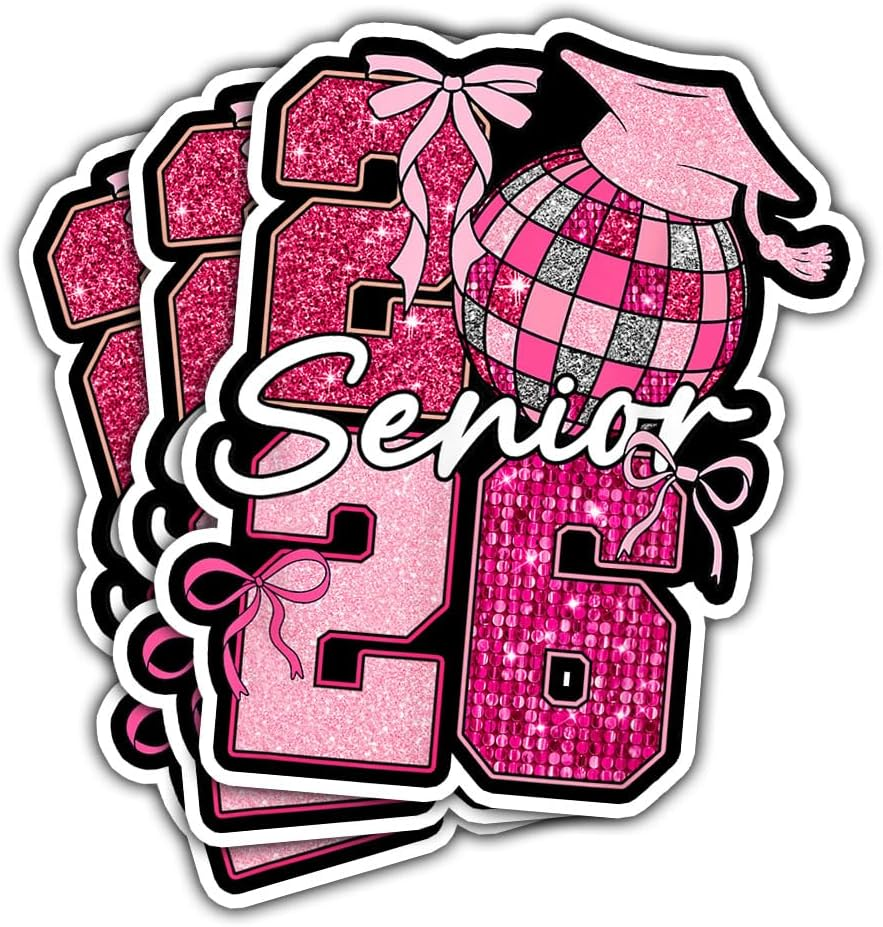 3Pcs 2026 Graduation Sticker 3in, Senior 2026 Sticker High School College Gift for Notebook Scrapbook Class of 2026 Stickers for Laptop Water Bottle Phone Case