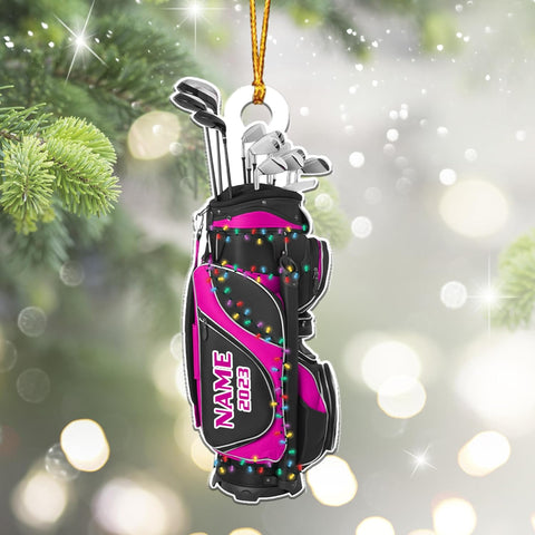 Suseaz Personalized Golf Ornament Golf Clubs Ornament Golfer Gift Xmas Golf Bag Ornament Golf Team Ornaments Golfer Christmas Ornament 2023 Golf Christmas Tree Decor Golf Gifts (Golf 10)