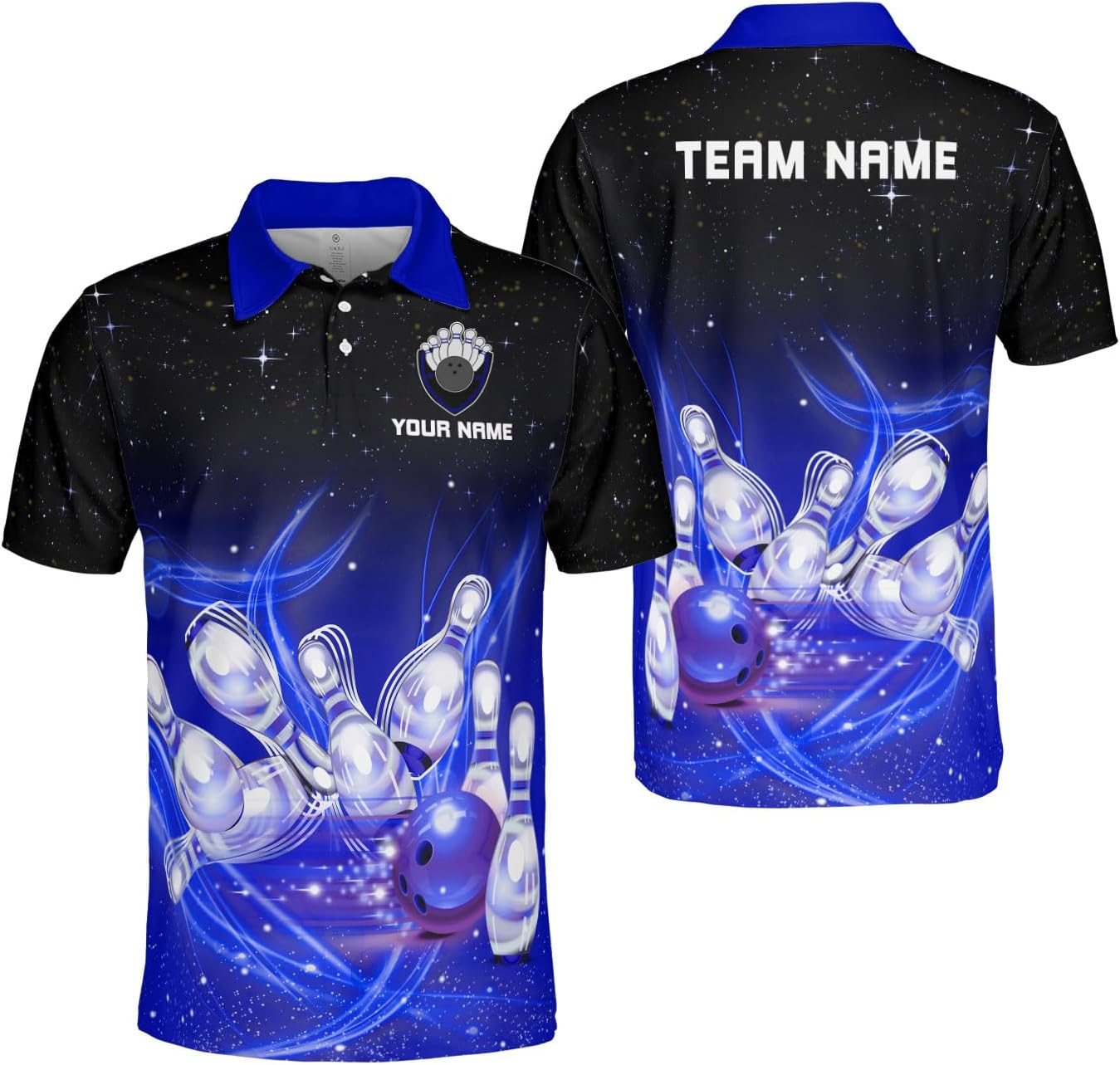 Ligthuy Personalized Name Bowling Polo Shirts 3D for Men and Women, Bowling Shirt, Bowling Shirts for Men Team Bowling Shirt