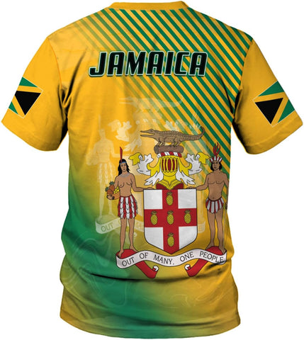 Ligthuy Personalized Jamaica Shirt 3D, Custom Jamaica Flag Lion Shirt for Men and Women, Jamaican Pride T-Shirt Unisex