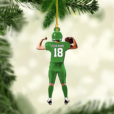 Artparel Personalized Football Ornament Customized Football Christmas Ornaments Football Ornament Christmas Hanging D��cor Gift for Football Fans Football Gifts Gift for Football Player (FB 10)