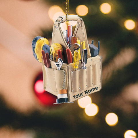 Artparel Personalized Electrician Ornament, Electrician Tool Bag Outfit Christmas Ornament, Electrician Gift Christmas Ornament, Gifts for Electrician Lovers, Electrician Outfit Christmas Ornament