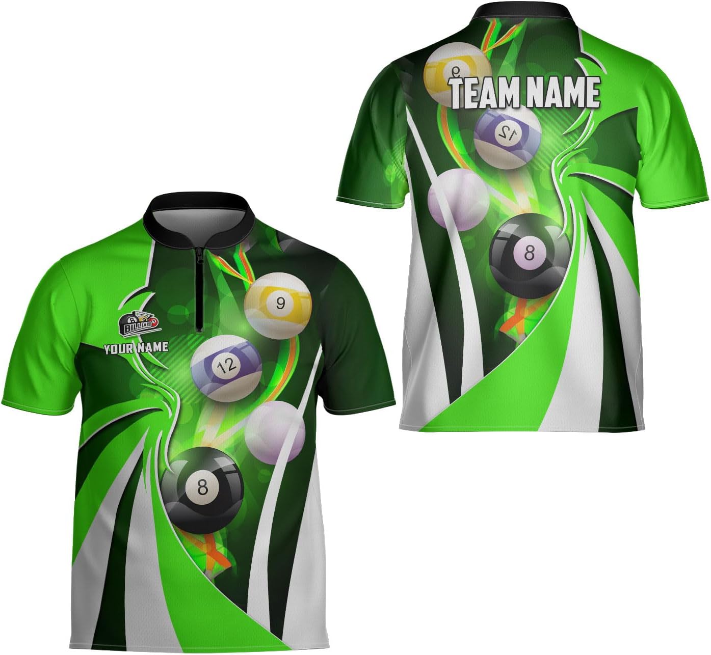 Ligthuy Personalized Billiard Jersey 3D, 8 Ball Shirt, Billiards Shirts for Men, Billiard Gifts for Men and Women S-5XL