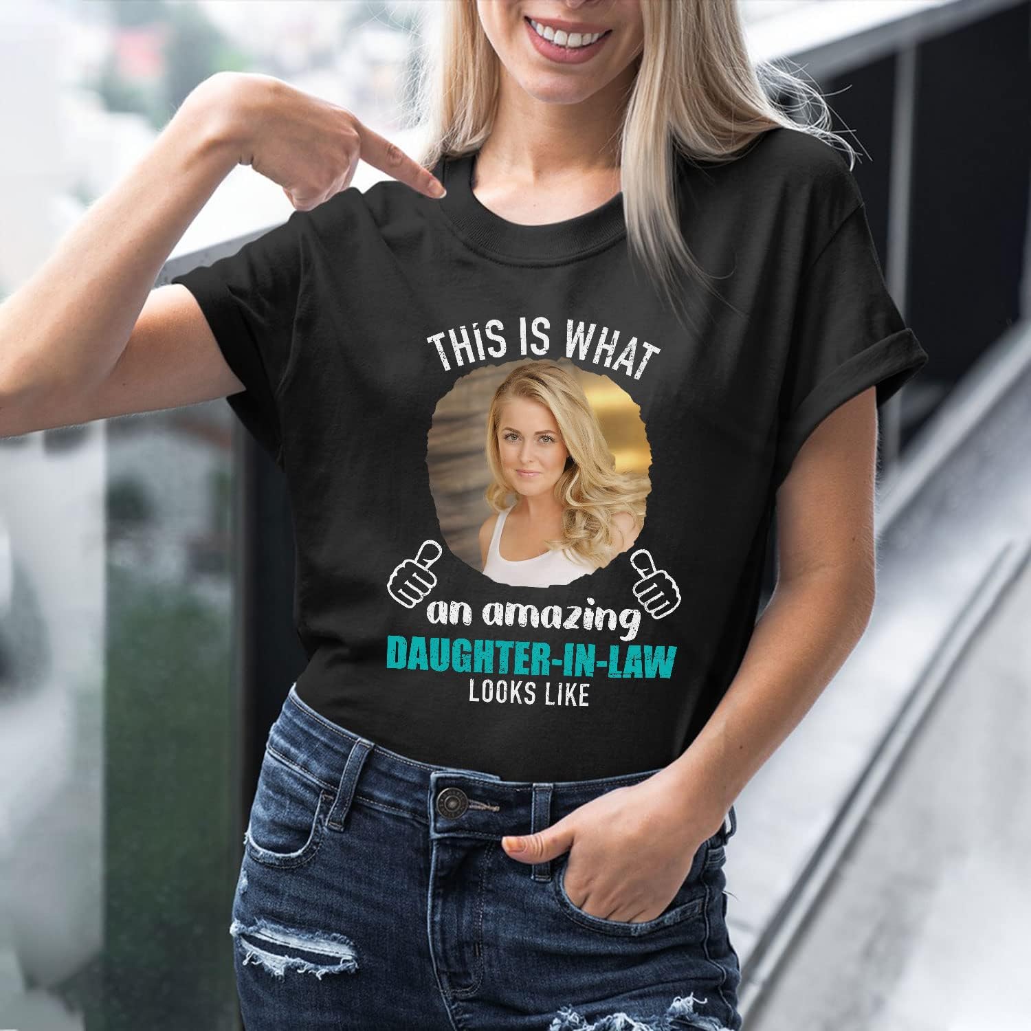 HomeDesign Personalized My Daughter in Law is My Favorite Child Shirt, Daughter in Law Tshirt Favorite Child is My Daughter