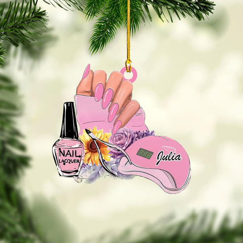 Personalized Nail Ornament,Nail Technician Ornament, Nail Technician, Gift for Her, Makeup Ornaments Makeup Christmas Ornament, Nail tech Gifts, Nail Technician Gifts (Style 4)