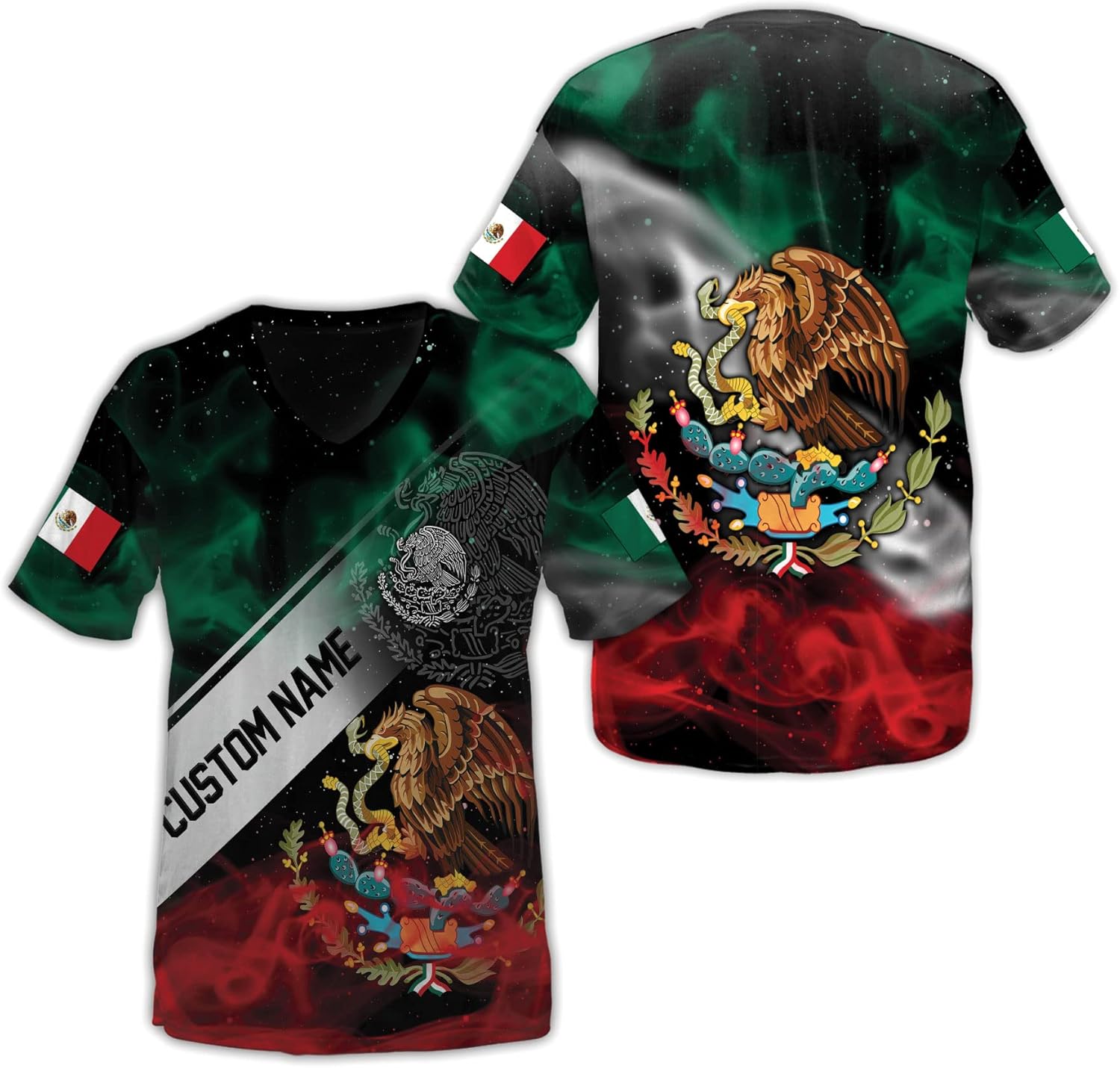 Mostefy Personalized Mexican Shirts for Women Vneck 3D, Customized Mexico Shirts for Women, Mexico Shirt, Mexican Shirt