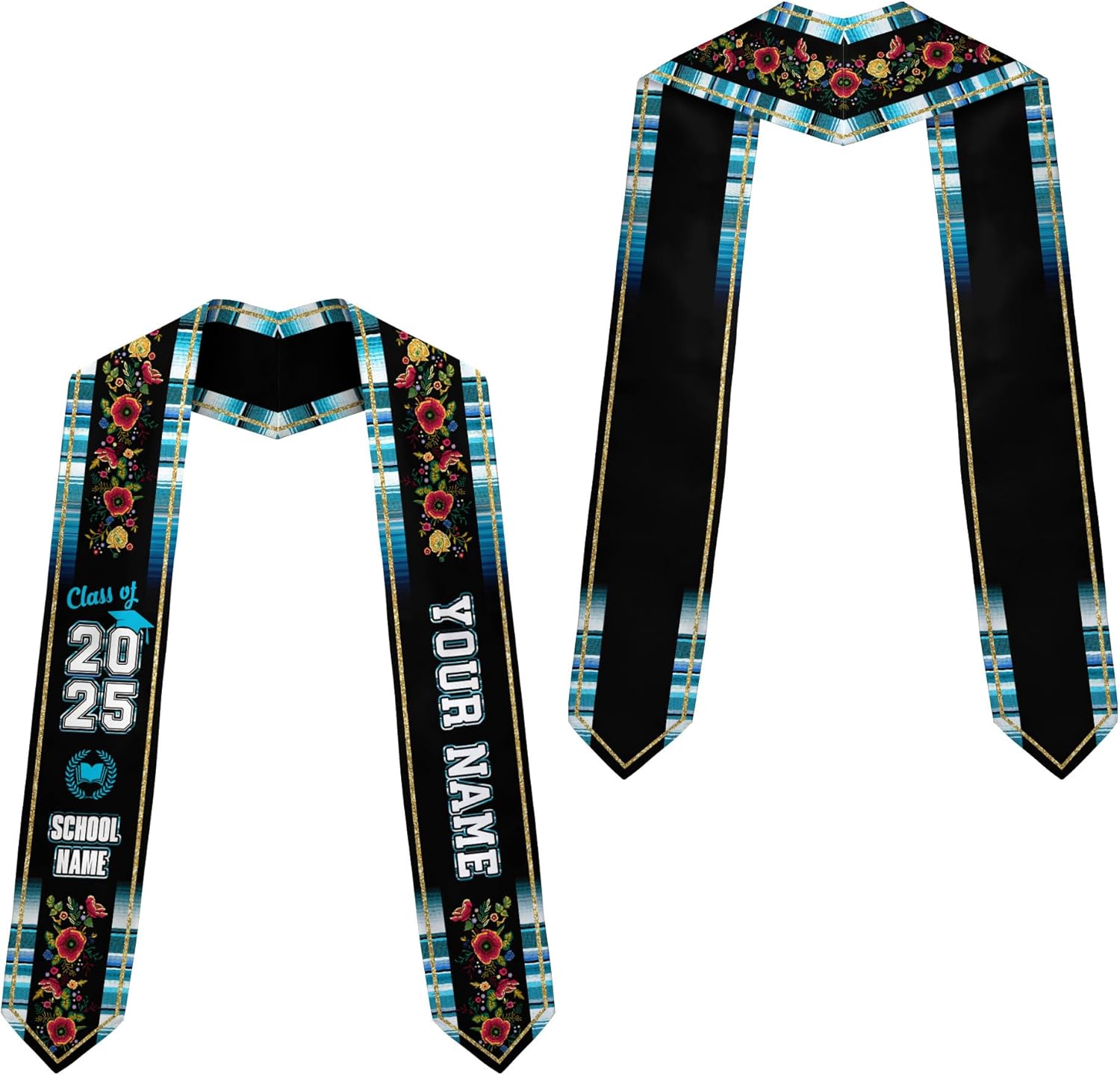 Pretyprints Honduran Graduation Sash, Custom Honduran American Flag Graduation Sash 2025, Honduras Graduation Stole