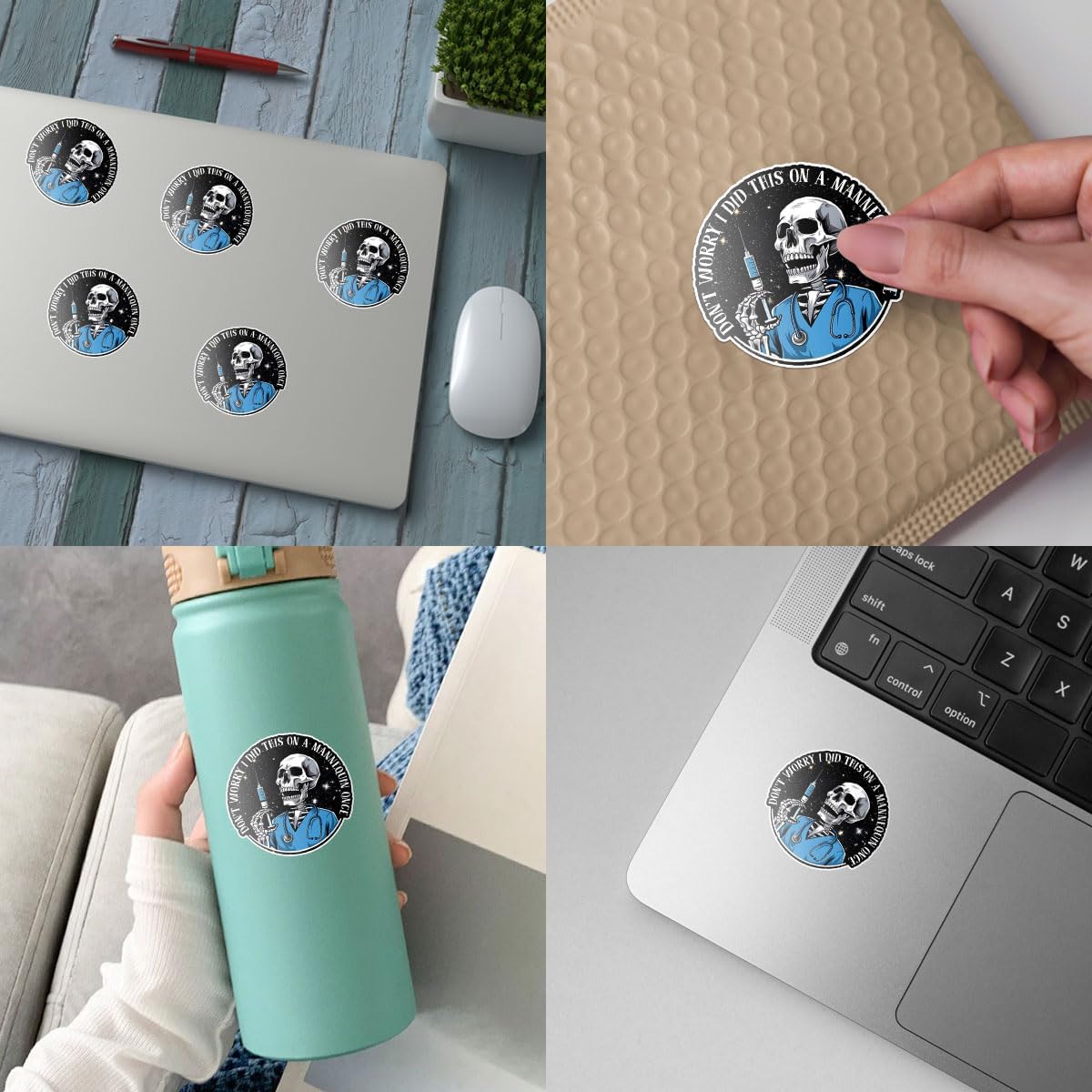 3 Pcs Don't Worry I Practiced This On A Mannequin Once Sticker, Funny Nurse Stickers, Paramedic EMT EMS Stickers Medical Stickers, Funny Nurse Stickers for Water Bottle Tumbler Phone Case 3"x3"