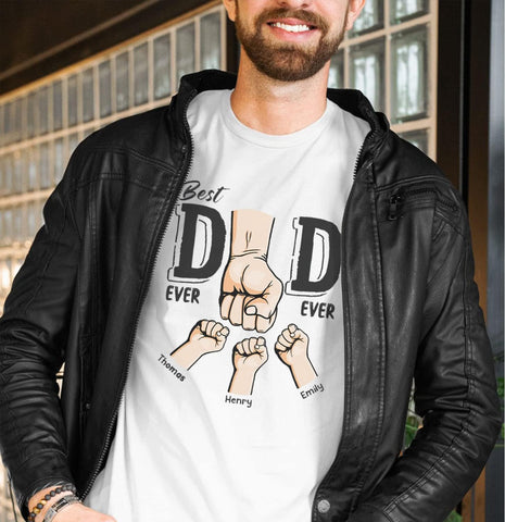 Personalized Dad Shirt, Custom Daddy Shirts for Men, Kids Hold Grandpa Hand Shirt Grandpa Shirt, Gifts for Father Day