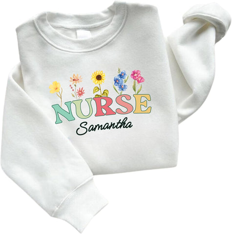 Suseaz Custom Nurse Sweatshirt Personalized Healthcare Shirt RN ER CNA Licensed Practical Nursing Care Workers