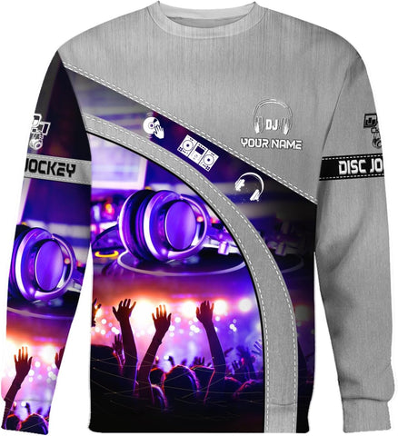 MAPrints Personalized DJ 3D T-Shirts, Custom Name DJ 3D Tee, EDM Music Festival Clothing, DJ Gift Birthday, DJ Gifts for Men