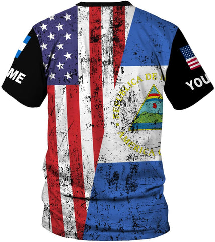 Vybonz Personalized Nicaragua Shirt 3D, Nicaragua Flag Shirts, Nicaraguan Camisas T-Shirt, Nicaragua Shirts for Men Women