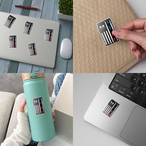 3PCS HVAC Tech American Flag 3" Sticker, Patriotic Skilled Tradesman and Contractor Humor for Heating Cooling Workers for Laptop Water Bottle Phone Case Tumbler Hard Hat