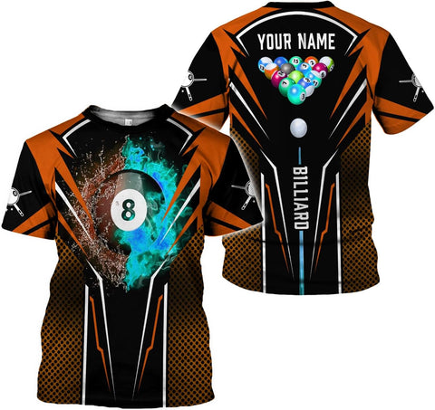 Parvii Personalized Billiards Shirt for Men, 8 Ball Pool Shirt, Billiards Gift