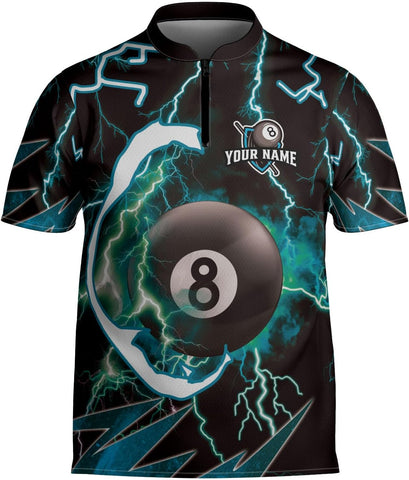 Artparel Personalized Billiard Jersey 3D Billiard Shirts for Men Billiard Bowling Jersey Billiards 9 Ball Pool Shirts for Men