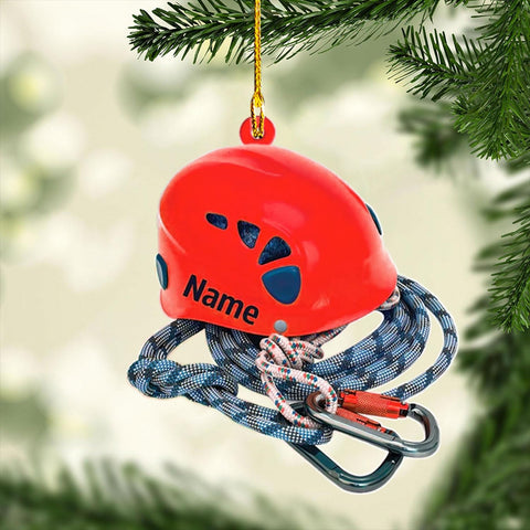 HomeDesign Personalized Rock Climbing Ornaments Custom Climbing Ornament Rock Climber Ornament, Mountain Climbing Bag, Climber Gift Bouldering Gifts Ornament Christmas Hanging Ornament (CL 2)