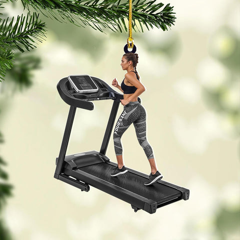 AOVL Custom Treadmill Ornament Tread Mill Ornament for Christmas Xmas Tree Exercise Treadmill for Gymer Fitness Treadmill Exercise Ornament Gift for Weightlifter Fitness Weightlifting Gym (TE4)