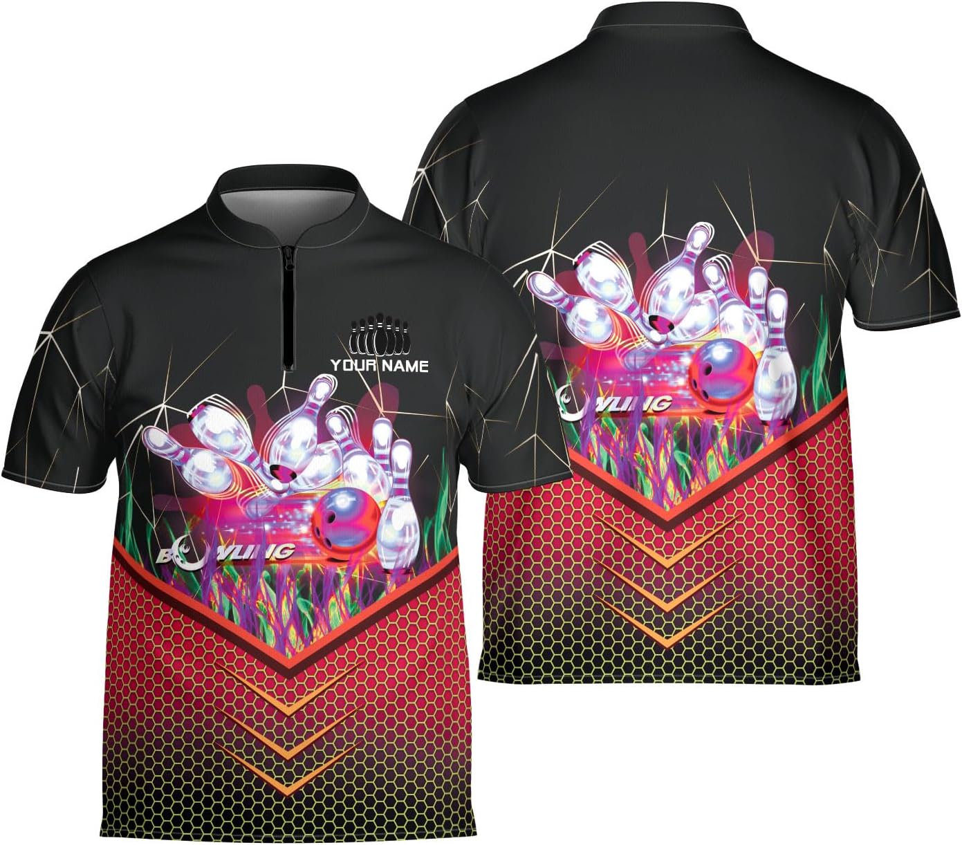 Ligthuy Personalized Bowling Jersey 3D, Bowling Shirts for Team, Bowling Shirt Unisex for Men Women, Bowling Shirts for Men
