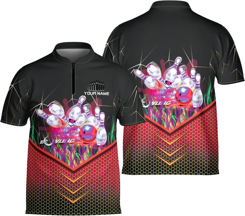 Ligthuy Personalized Bowling Jersey 3D, Bowling Shirts for Team, Bowling Shirt Unisex for Men Women, Bowling Shirts for Men