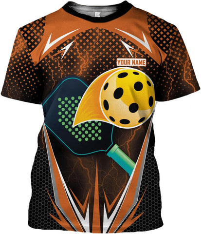 Personalized Pickleball Shirt Funny 3D Polo Pickleball Player Gift for Men and Women Custom Pickleball Shirts Sports Tee