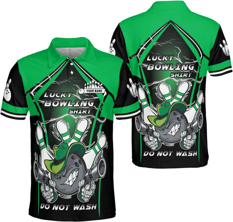 Ligthuy Personalized Name Bowling Polo Shirts 3D for Men and Women, Bowling Shirt, Bowling Shirts for Men Team Bowling Shirt