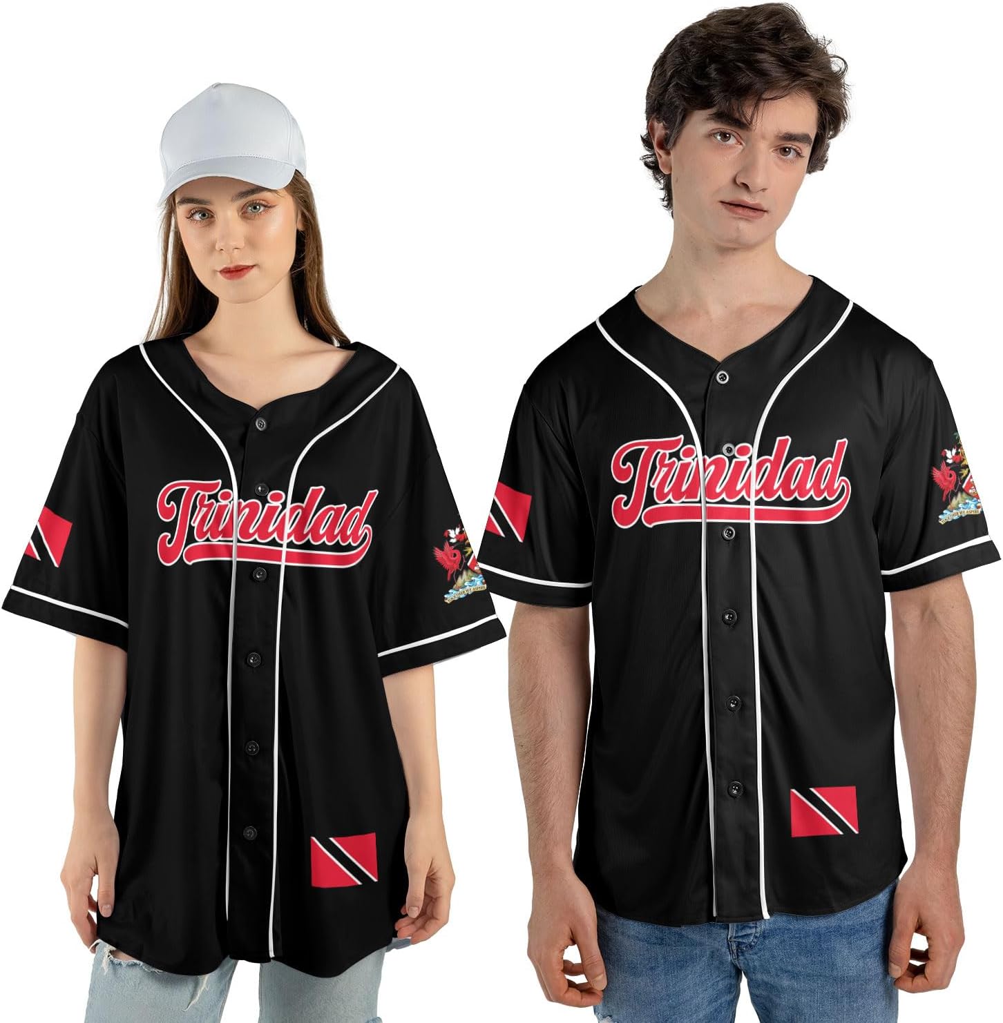 Podagree Personalized Trinidad & Tobago Baseball Jersey, Trinidad and Tobago Proud Flag Shirt Coat of Arms Gift Men Women