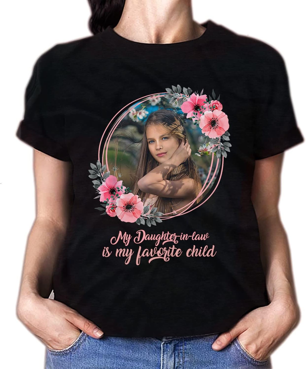 HomeDesign Personalized My Daughter in Law is My Favorite Child Shirt, Daughter in Law Tshirt Favorite Child is My Daughter
