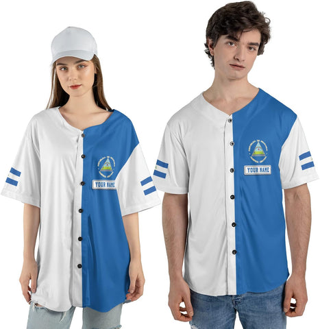 Personalized Nicaragua Baseball Jersey, Custom Nicaragua Baseball Jersey for Men & Women, Nicaraguan Camisas Shirt