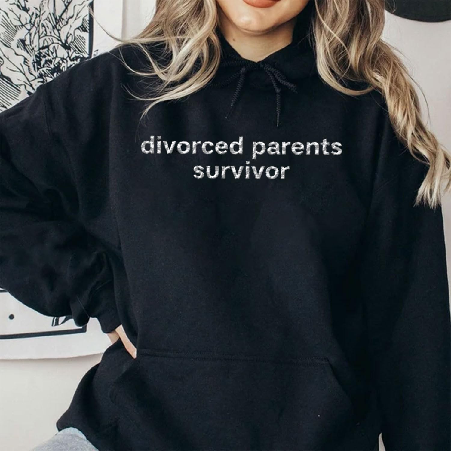 MAPrints Personalized Divorced Embroidered Sweatshirt, Embroidered Divorcing Hoodie, Divorced Parents Survivor Shirt Crewneck