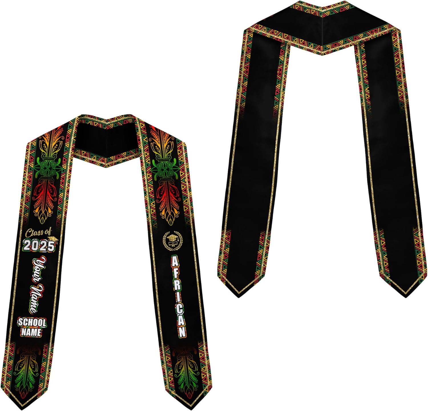 African American Graduation Sash, Graduation Stole Customize, African Graduation Sash, Graduation Stole Class of 2025