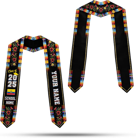 Pretyprints Ecuador Graduation Stole, Ecuadorians American Flag Graduation Sash 2025, Ecuadorians Graduation Sash