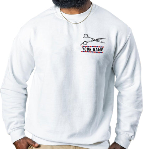 Podagree Personalized Embroidered Barber Crewneck Sweatshirt, Hairdresser Hairstylist Barbershop Hoodie, Gifts For A Barber