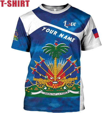 Mostprints Personalized Haiti Shirt 3D, Haitians Flag Pride Shirt, Haiti Shirts for Men & Women, Haitian Pride Tshirt S-5XL