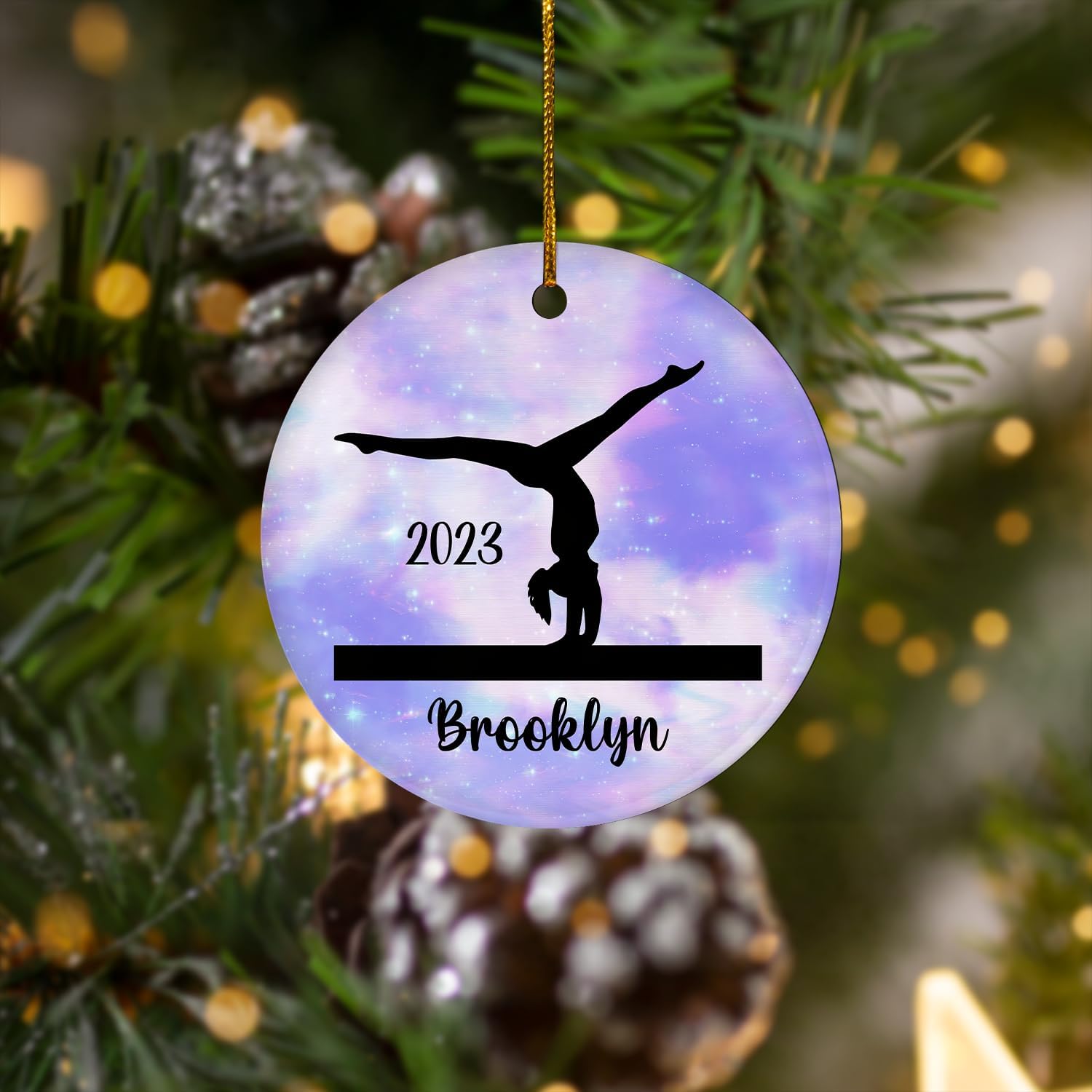 Parvii Personalized Gymnastics Ornaments for Christmas Tree, Gymnastics Christmas Ornament, Gymnastics Ornament for Baby Girl, Gymnastics Christmas Ornament Tree Hanging Ornament (G1)